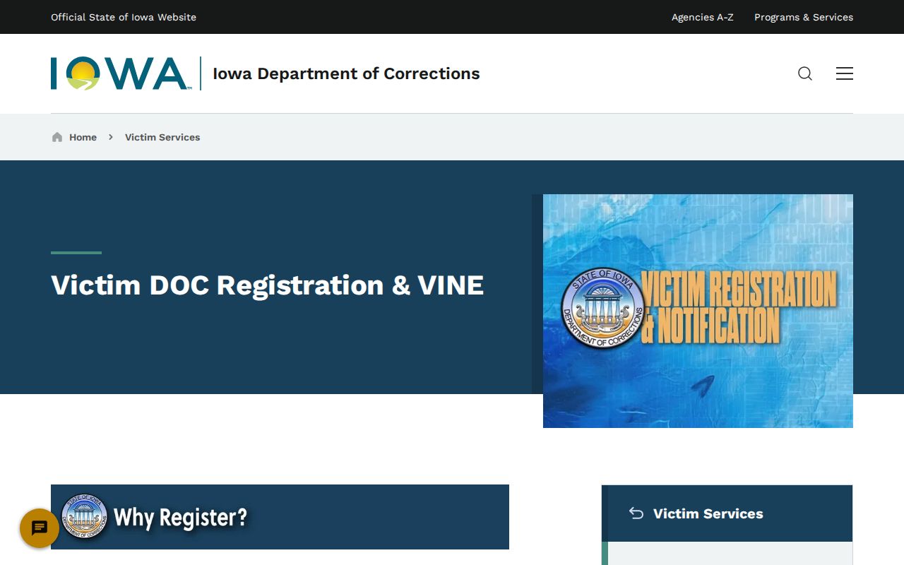 Winneshiek County IowaVINE custody notification record page